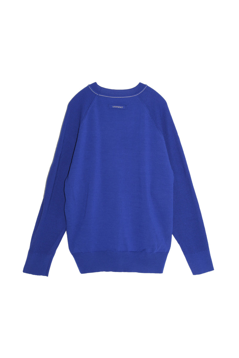 HIGH TWIST WOOL MIDDLE GAUGE CREW NECK KNIT (WK21W-MPO01-29) / BLUE