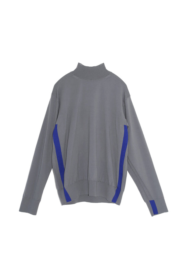 SUPER HIGH GAUGE INTARSIA TURTLENECK KNIT (WK21W-MPO04) / GREY