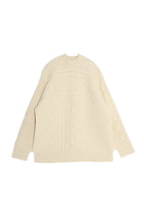 BULKY WOOL CABLE KNIT PULLOVER(WK21W-MPO11) / OFF WHITE