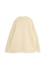 BULKY WOOL CABLE KNIT PULLOVER(WK21W-MPO11) / OFF WHITE