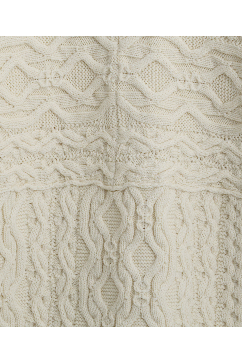 BULKY WOOL CABLE KNIT PULLOVER(WK21W-MPO11) / OFF WHITE