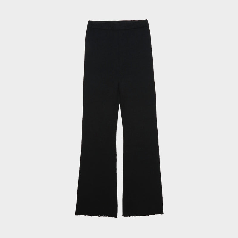 【Womens】 cotton loop yarn rib pants