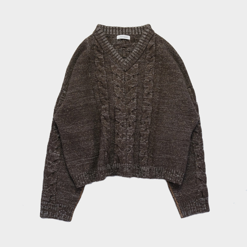 【WOMENS】 BIG CABLE V-NECK PULLOVER