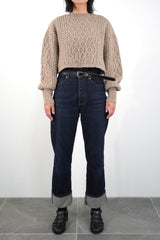 【NEW】Low-gauge Cable St Short Knit Crewneck PO (WK324-LPO05-43)