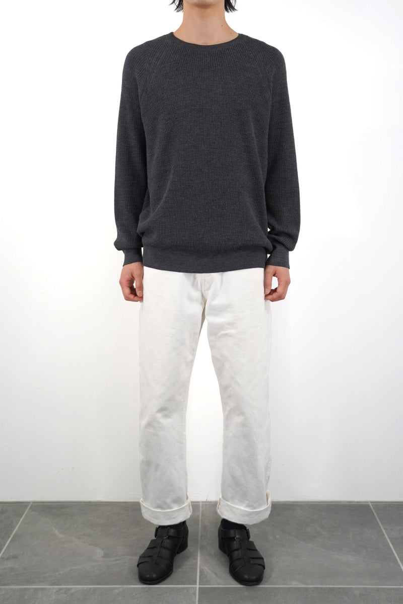 Middle-gauge Waffle Knit Crewneck PO (WK324-MPO02-07)