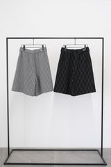 【サ専用 Pre-Order】Striped Bermuda-Shorts (CZ126-LPT12) / Black