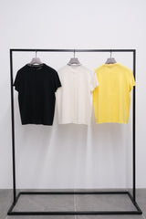 【サ専用 Pre-Order】Silk Cashmere Neck-Logo T-shirt (CZ126-LPO03) / Yellow