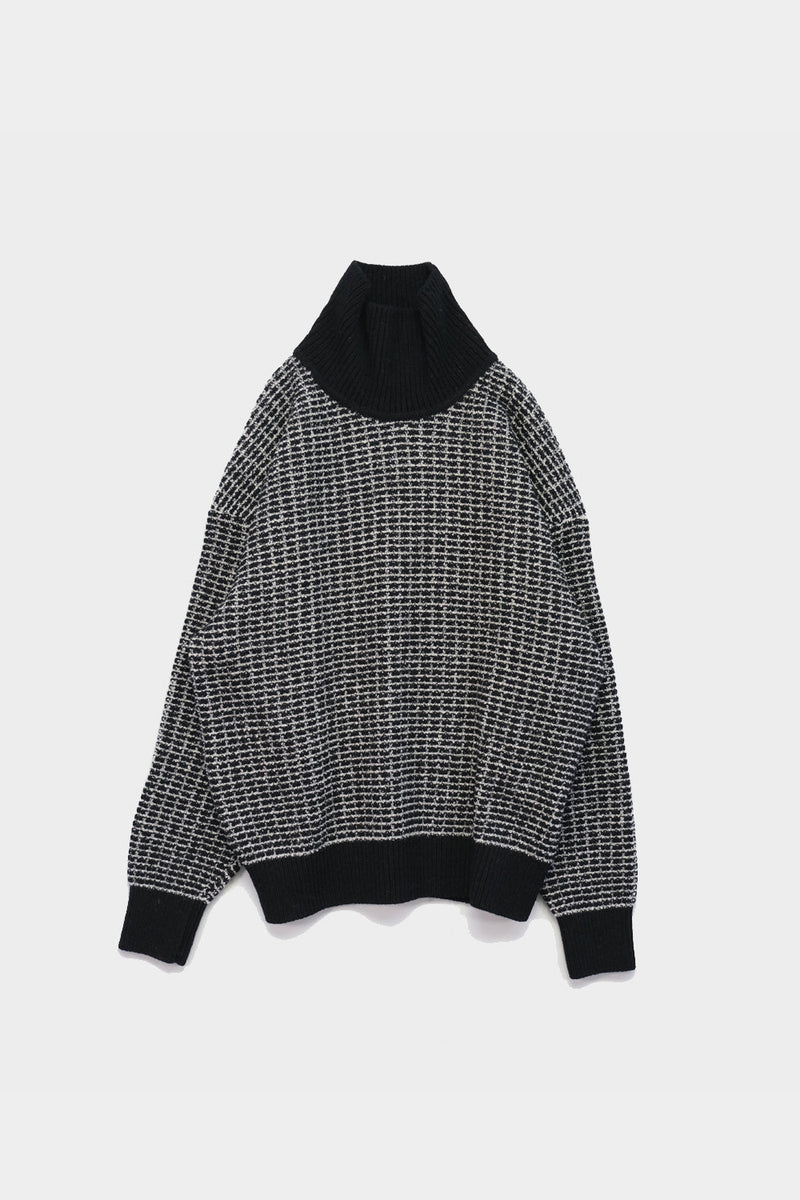 TUCK MELANGE TURTLE-NECK PULLOVER (WK323-MPO0709)