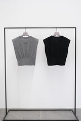 【サ専用 Pre-Order】Shoulder padded Crew-neck Pull-over (CZ126-LPO57) / Grey