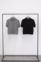【サ専用 Pre-Order】Puff-sleeve Polo-shirt (CZ126-LPO56) / Black