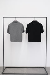 【サ専用 Pre-Order】Puff-sleeve Polo-shirt (CZ126-LPO56) / Grey