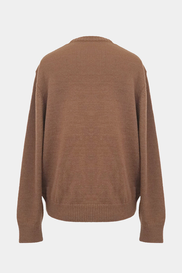 low-gauge knit L/S U-neck PO(PU325-MPO04)  / Brown