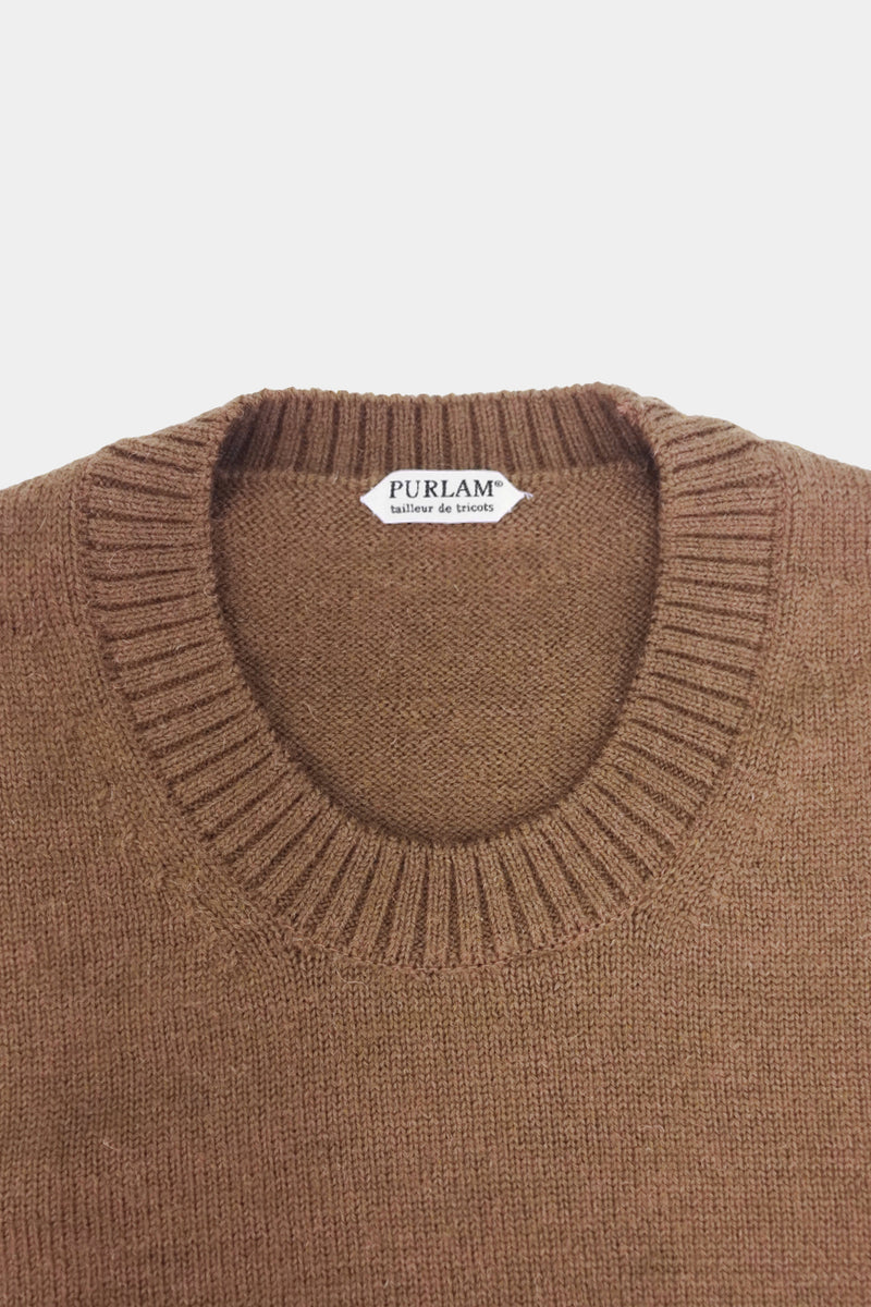 low-gauge knit L/S U-neck PO(PU325-MPO04)  / Brown