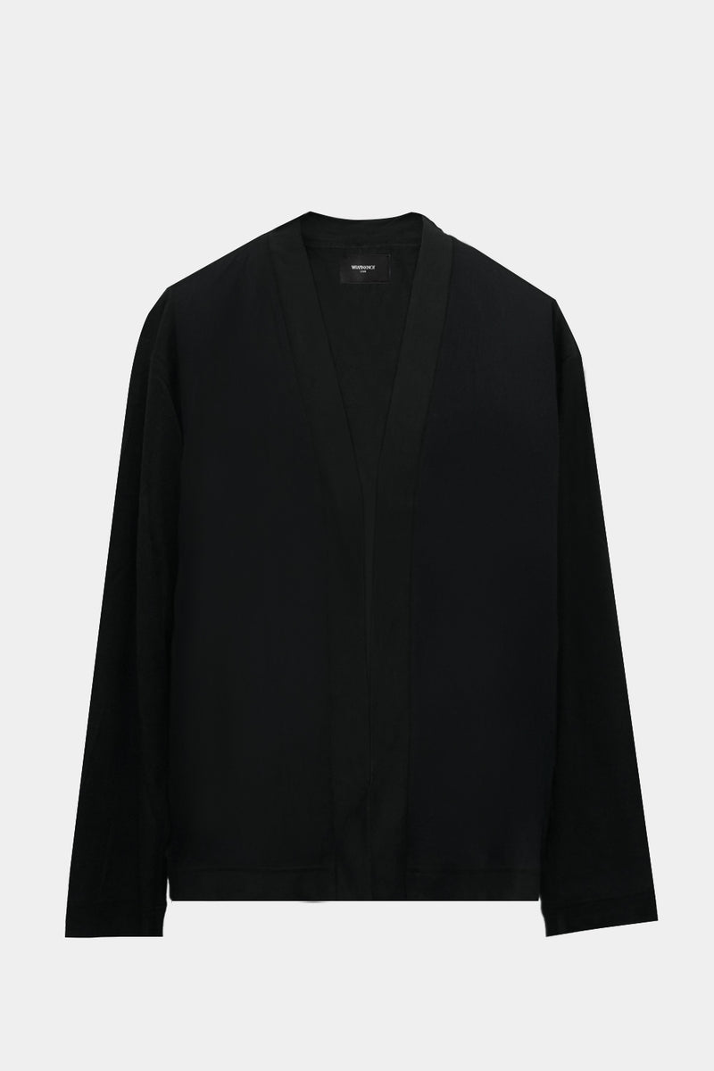 BUTTON-LESS CARDIGAN (WJ501-MCS10-09) / BLACK