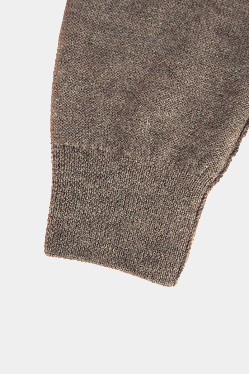 low-gauge intarsia knit L/S U-neck PO(PU325-MPO05) / Brown