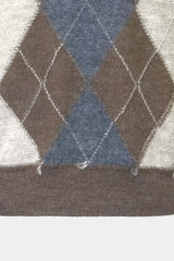 low-gauge intarsia knit L/S U-neck PO(PU325-MPO05) / Brown