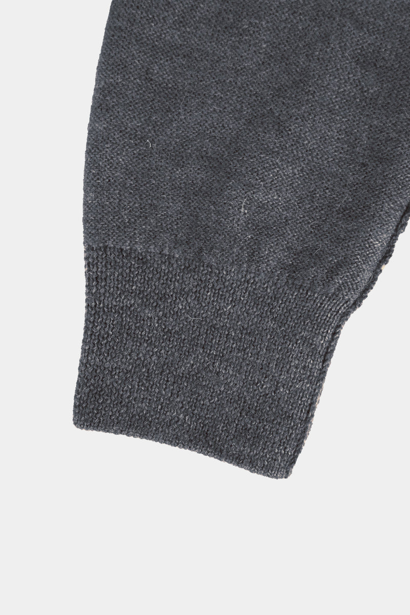 low-gauge intarsia knit L/S U-neck PO(PU325-MPO05) / Charcoal