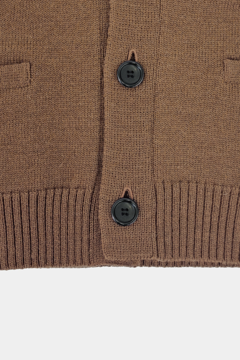 low-gauge knit L/S short cardigan(PU301-MCD01) / Brown