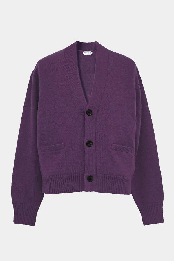 low-gauge knit L/S short cardigan(PU301-MCD01) / Purple