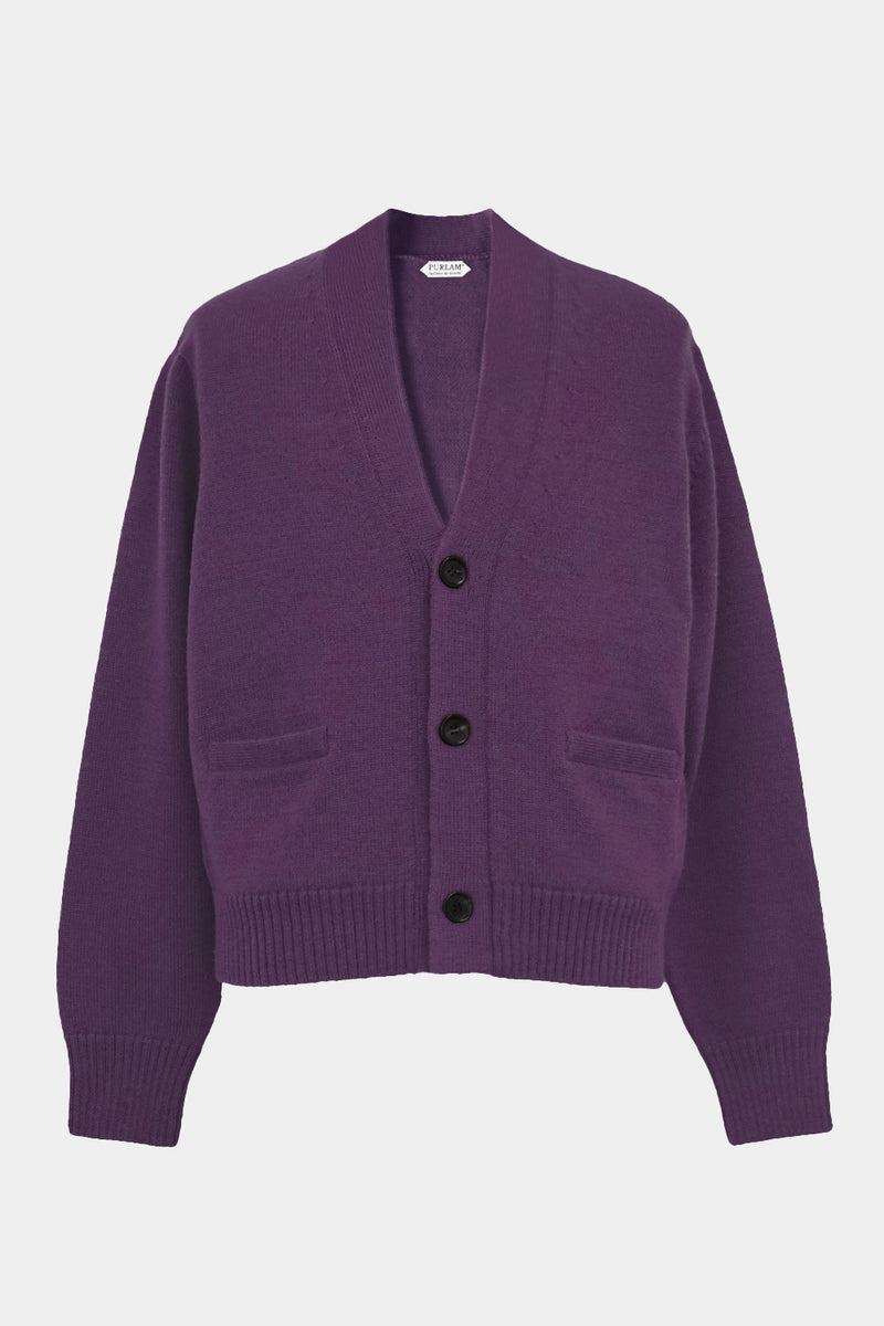 low-gauge knit L/S short cardigan(PU301-MCD01) / Purple