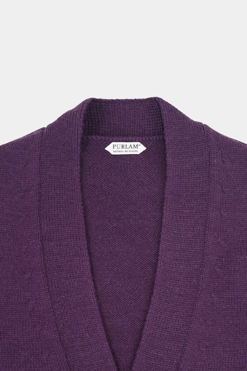 low-gauge knit L/S short cardigan(PU301-MCD01) / Purple