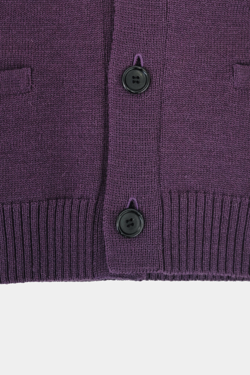 low-gauge knit L/S short cardigan(PU301-MCD01) / Purple