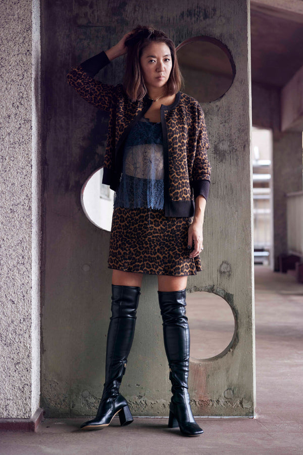 CASHMERE LEOPARD-PATTERN SKIRT (WK22C-SK01-49)