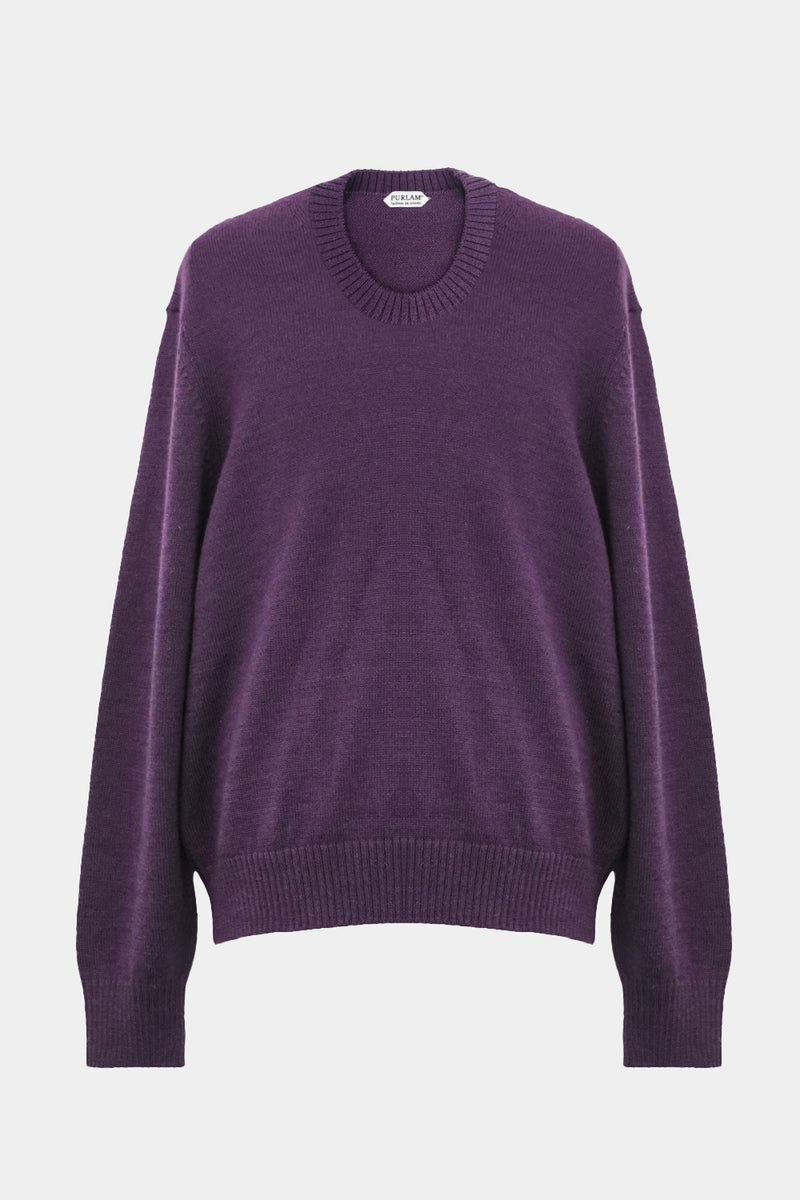 low-gauge knit L/S U-neck PO(PU325-MPO04)  / Purple