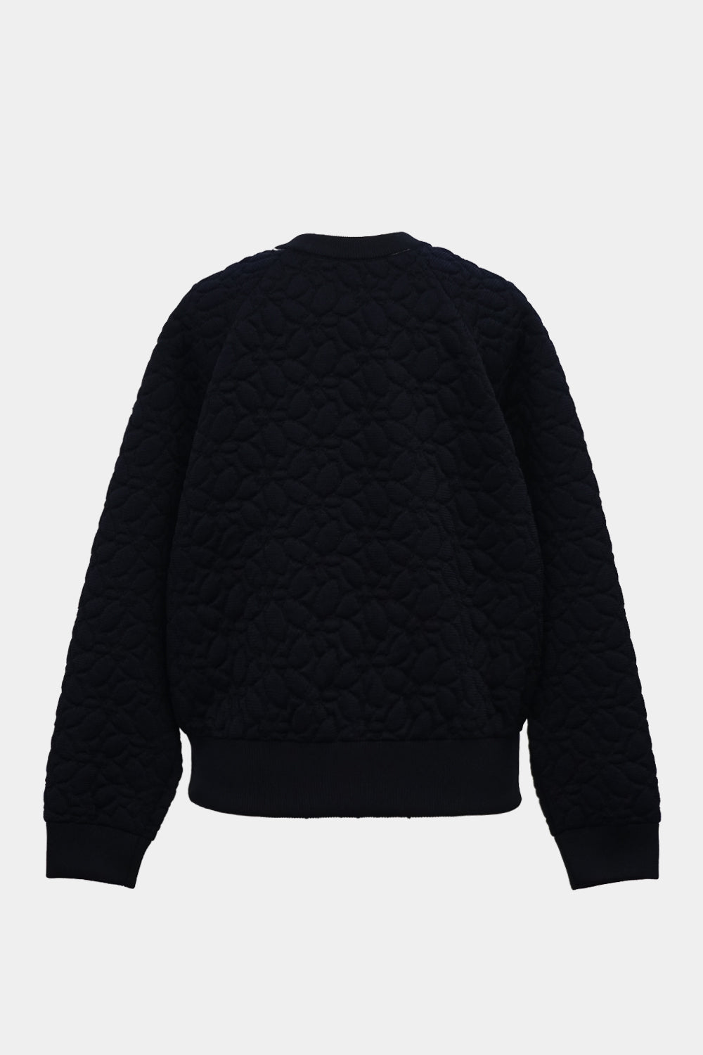 Flower Knit Quilt PO Zip-cardigan (WK325-LPO03-DARK NAVY) – the