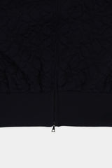 Flower Knit Quilt PO Zip-cardigan (WK325-LPO03-DARK NAVY)