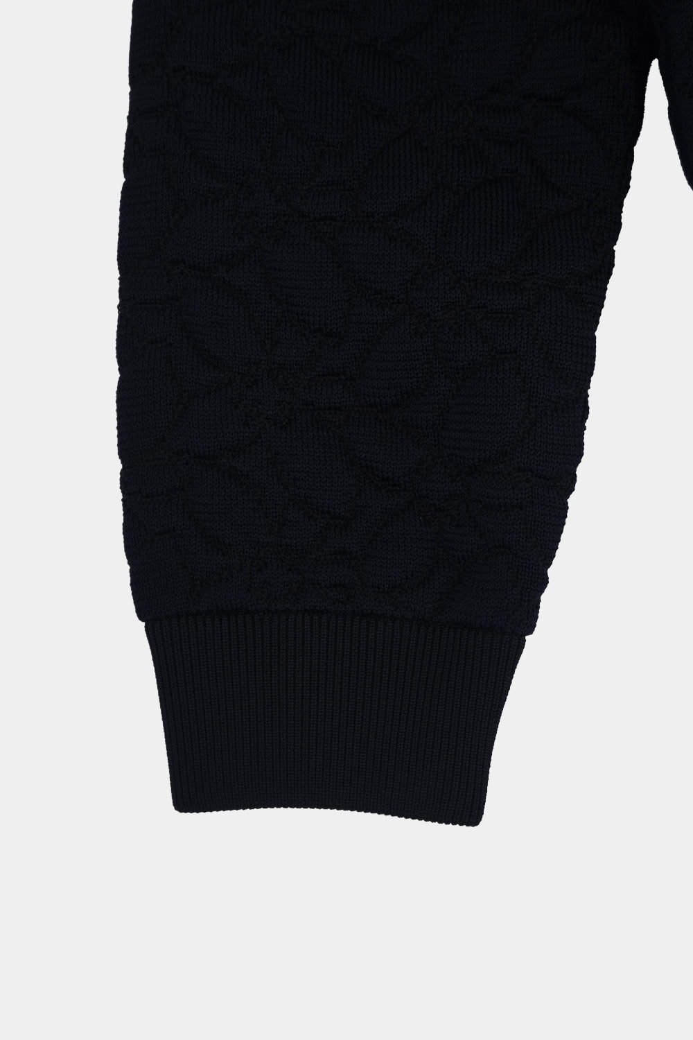 Flower Knit Quilt PO Zip-cardigan (WK325-LPO03-DARK NAVY) – the