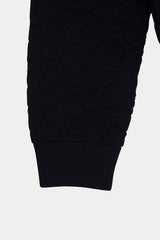 Flower Knit Quilt PO Zip-cardigan (WK325-LPO03-DARK NAVY)