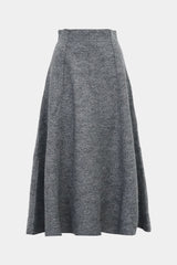 Felted Wool Knit Skirt (WK325-LSK02-CHARCOAL)