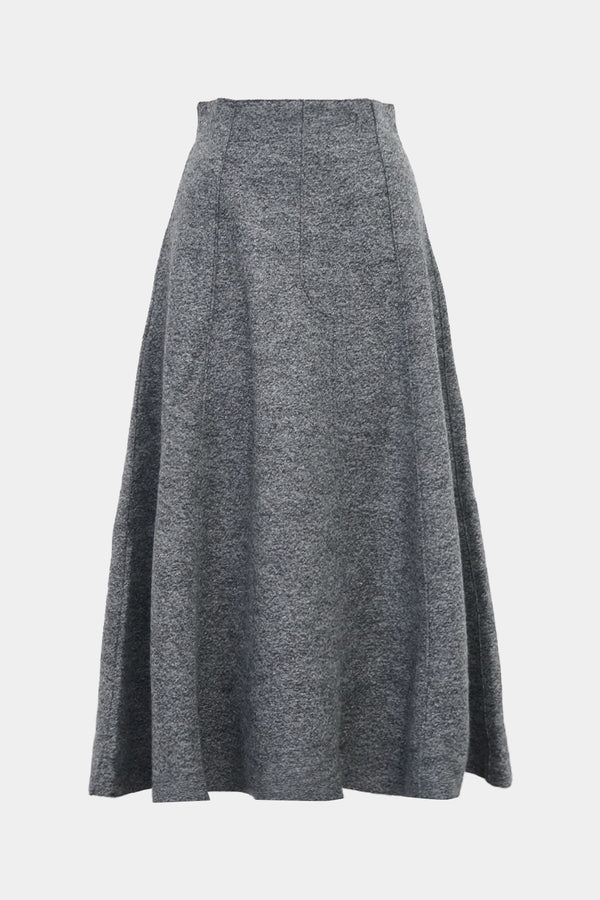 Felted Wool Knit Skirt (WK325-LSK02-CHARCOAL)
