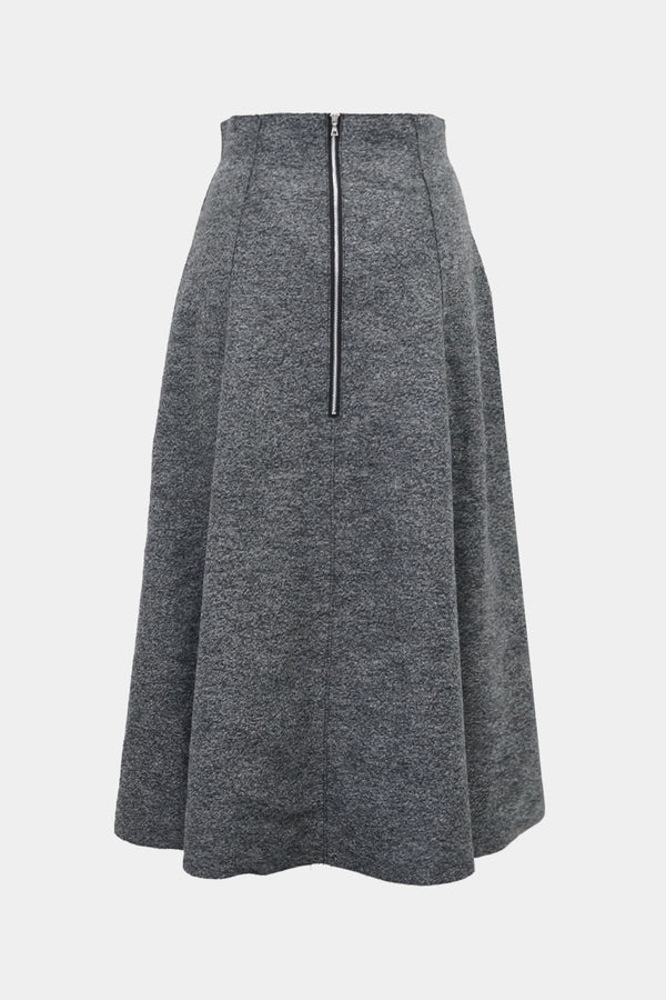 Felted Wool Knit Skirt (WK325-LSK02-CHARCOAL)