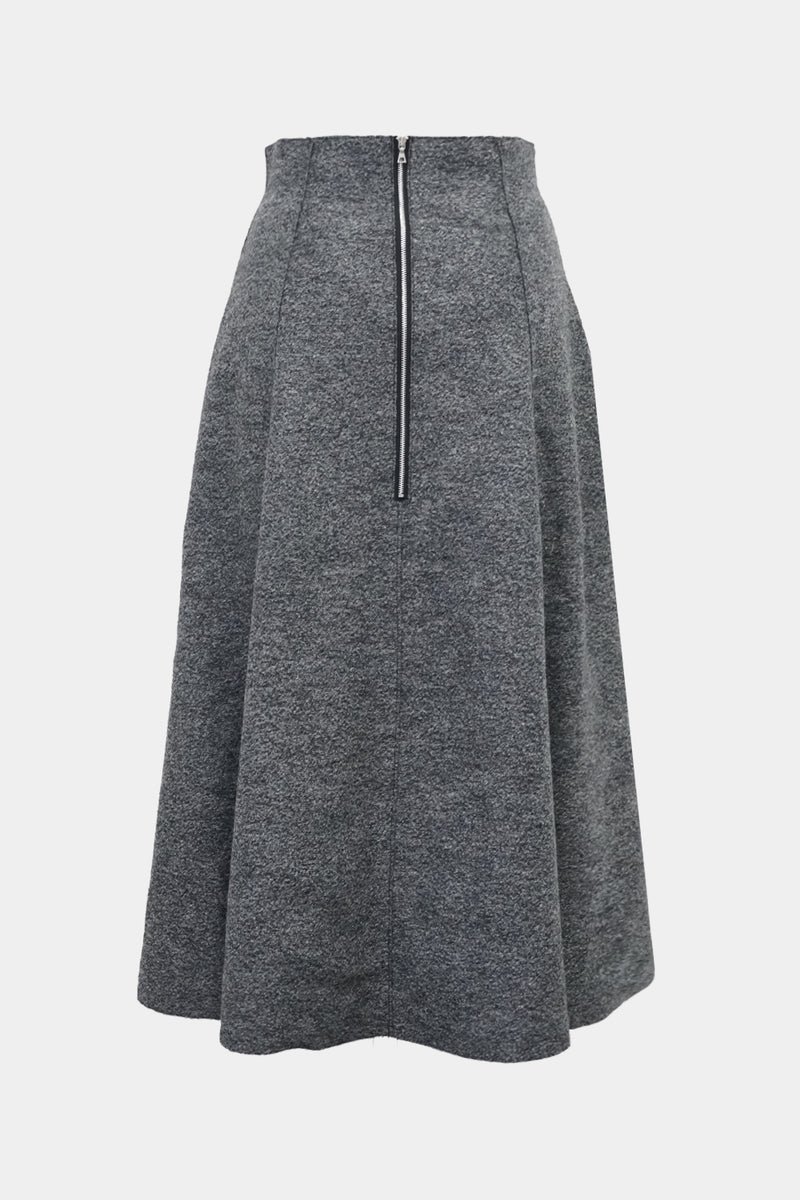Felted Wool Knit Skirt (WK325-LSK02-CHARCOAL)