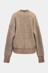 Low-gauge Half-cardigan St-cardigan (WK325-LCD03-BROWN)