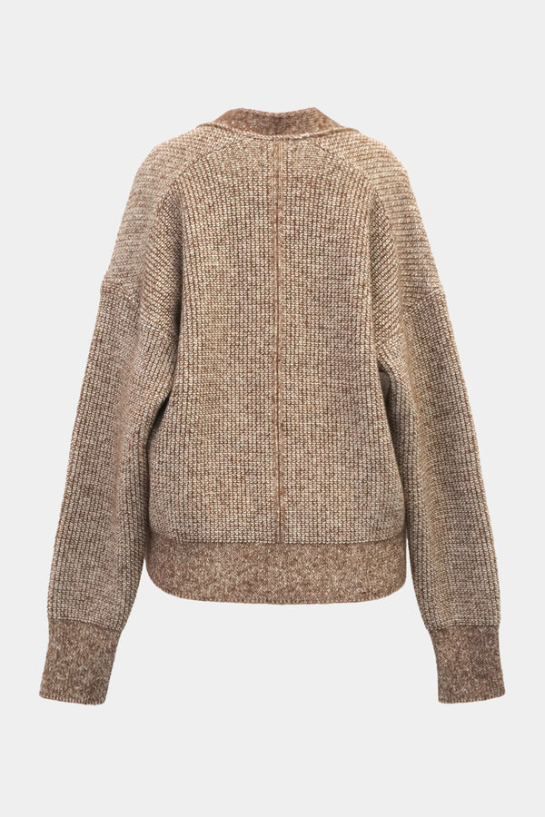 Low-gauge Half-cardigan St-cardigan (WK325-LCD03-BROWN)