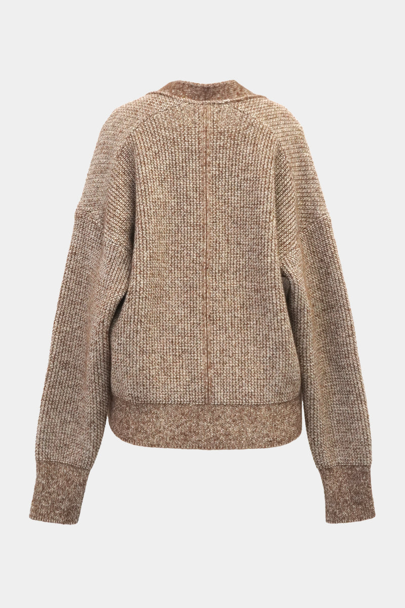 Low-gauge Half-cardigan St-cardigan (WK325-LCD03-BROWN)