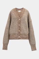 Low-gauge Half-cardigan St-cardigan (WK325-LCD03-BROWN)