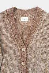 Low-gauge Half-cardigan St-cardigan (WK325-LCD03-BROWN)