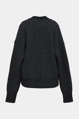 Low-gauge Half-cardigan St-cardigan (WK325-LCD03-CHARCOAL)