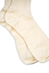 Wool Linen Long Rib Socks (UM501-MSO02) / OFF WHITE
