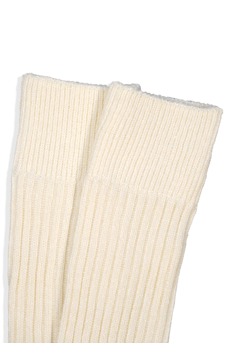 Wool Linen Long Rib Socks (UM501-MSO02) / OFF WHITE