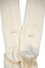 Wool Linen Long Rib Socks (UM501-MSO02) / OFF WHITE