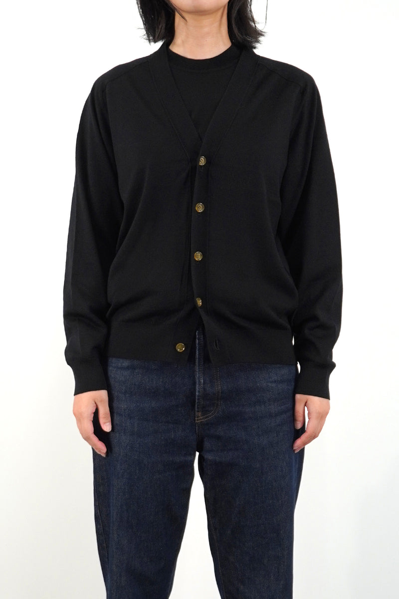 16GG V NECK CARDIGAN (UM302-UCD16-BLK)