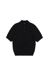 12GG Wool Linen Polo-Shirt (UM101-UPS12) / BLACK