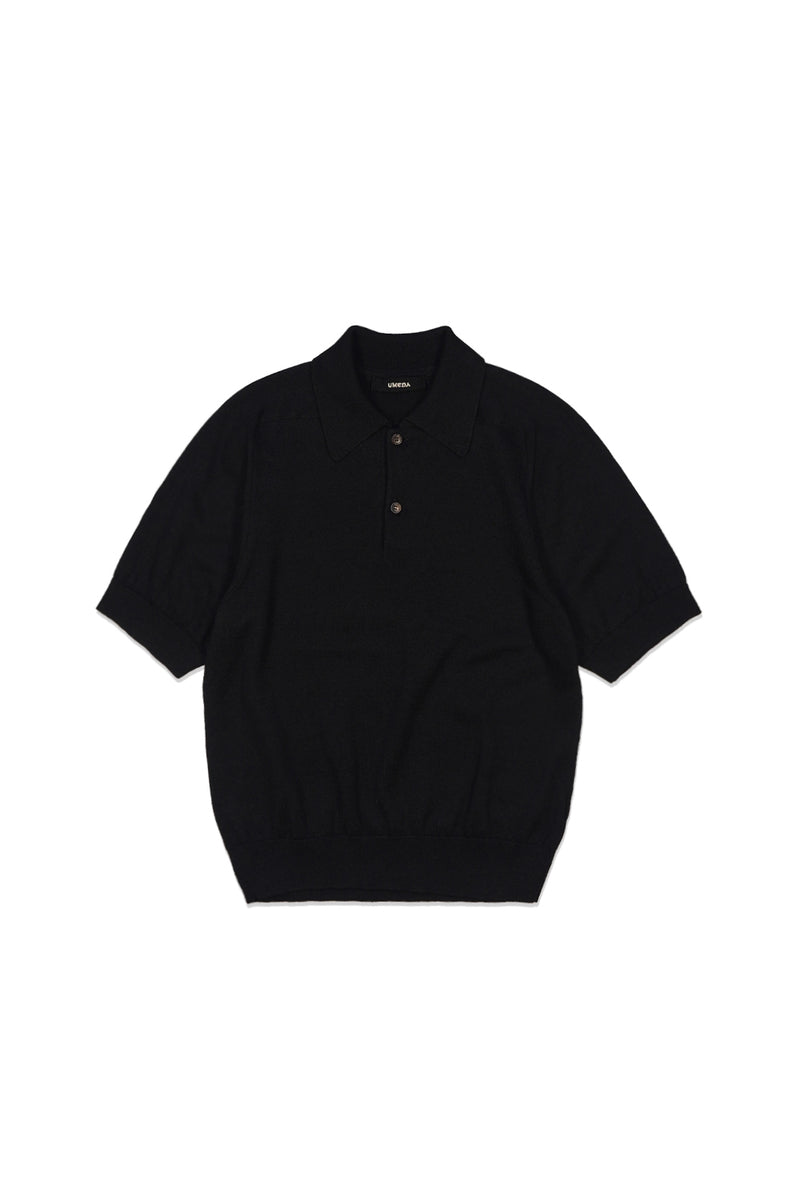 12GG Wool Linen Polo-Shirt (UM101-UPS12) / BLACK