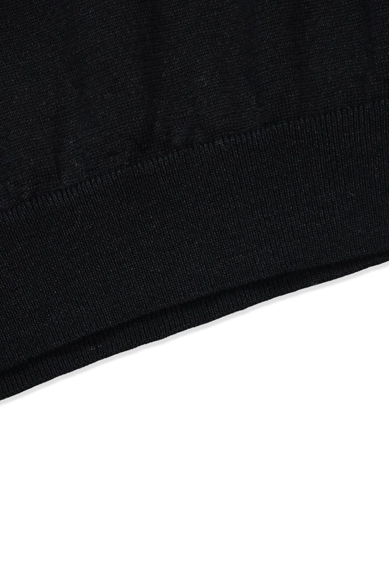 12GG Wool Linen Polo-Shirt (UM101-UPS12) / BLACK
