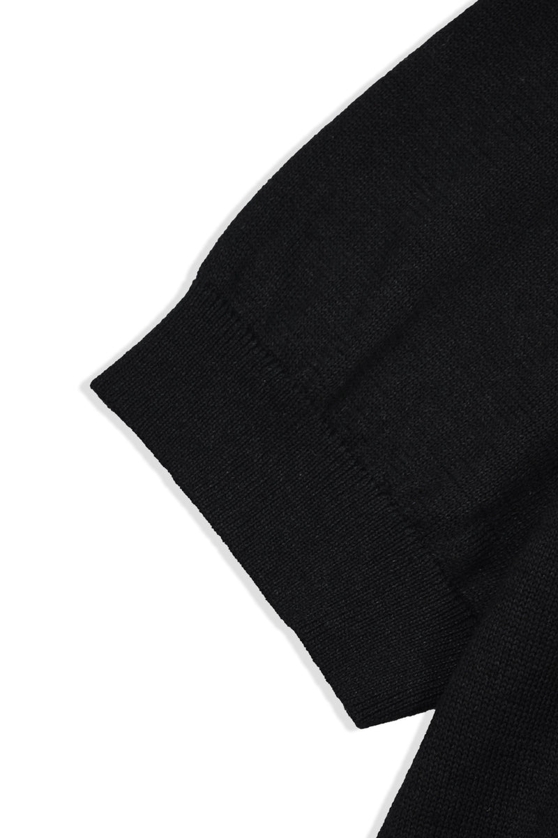 12GG Wool Linen Polo-Shirt (UM101-UPS12) / BLACK